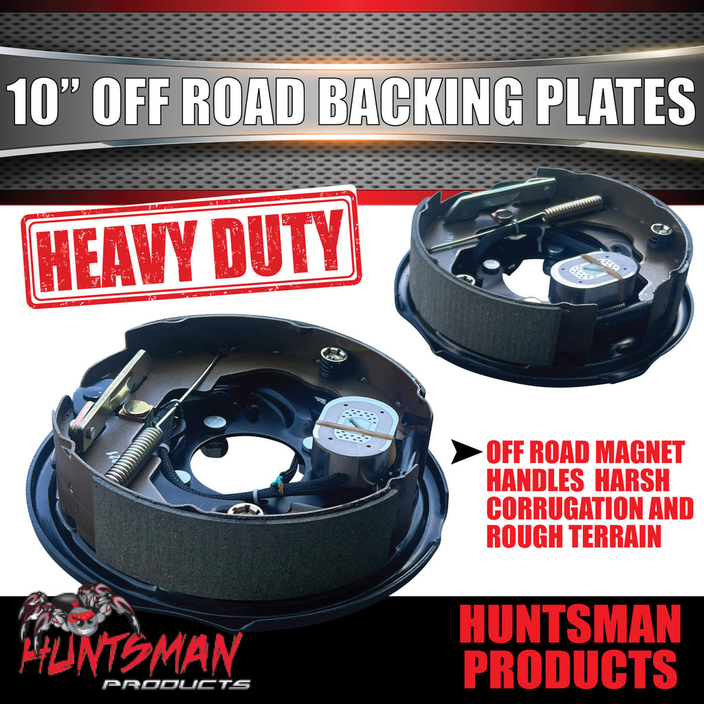 4x 10" Off Road Trailer Caravan Electric Brake Backing Plates With Park Lever