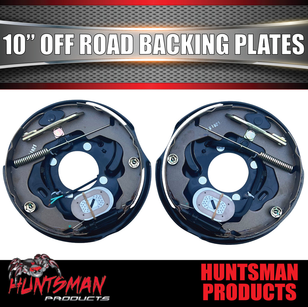 4x 10" Off Road Trailer Caravan Electric Brake Backing Plates With Park Lever