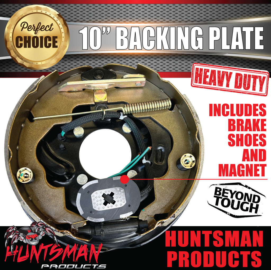 1x 10" LHS Passenger Trailer Caravan Electric Brake Backing Plate. Strong Magnet