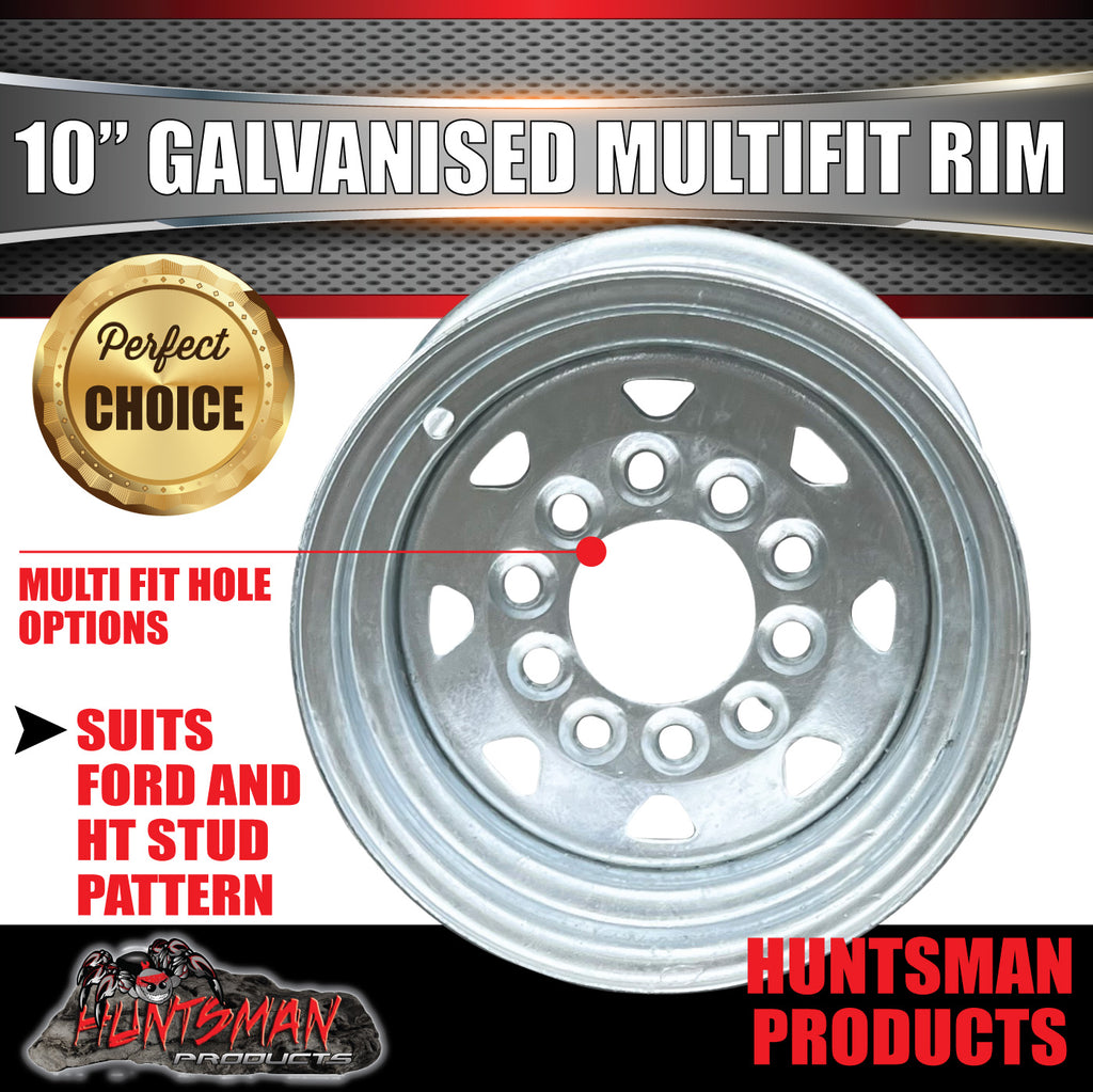 10" GALVANISED BOAT TRAILER CARAVAN RIM- 5 STUD MULTI FIT. SUITS FORD & HT HOLDEN