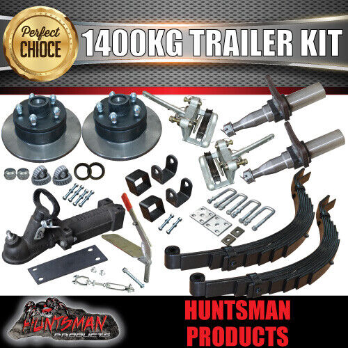 DIY 1400KG 10" MECHANICAL DISC BRAKED TRAILER KIT. -SLIPPER SPRINGS