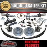 DIY 1400KG KIT. 12" L/C  HYDRAULIC DISC BRAKES. EYE TO EYE SPRINGS. STUB AXLES