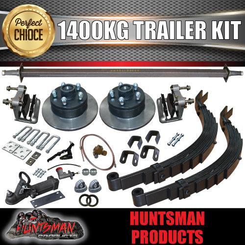 DIY 1400KG 10" HYDRAULIC DISC BRAKED TRAILER KIT. SLIPPER SPRINGS.