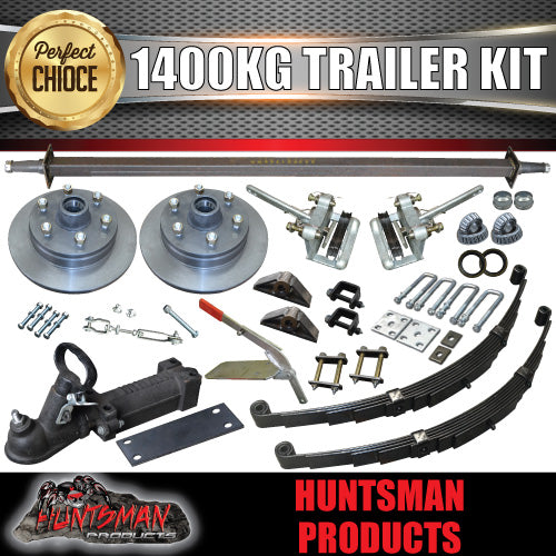 DIY 1400KG Kit. 12" L/C MECHANICAL DISC BRAKES. EYE TO EYE SPRINGS.