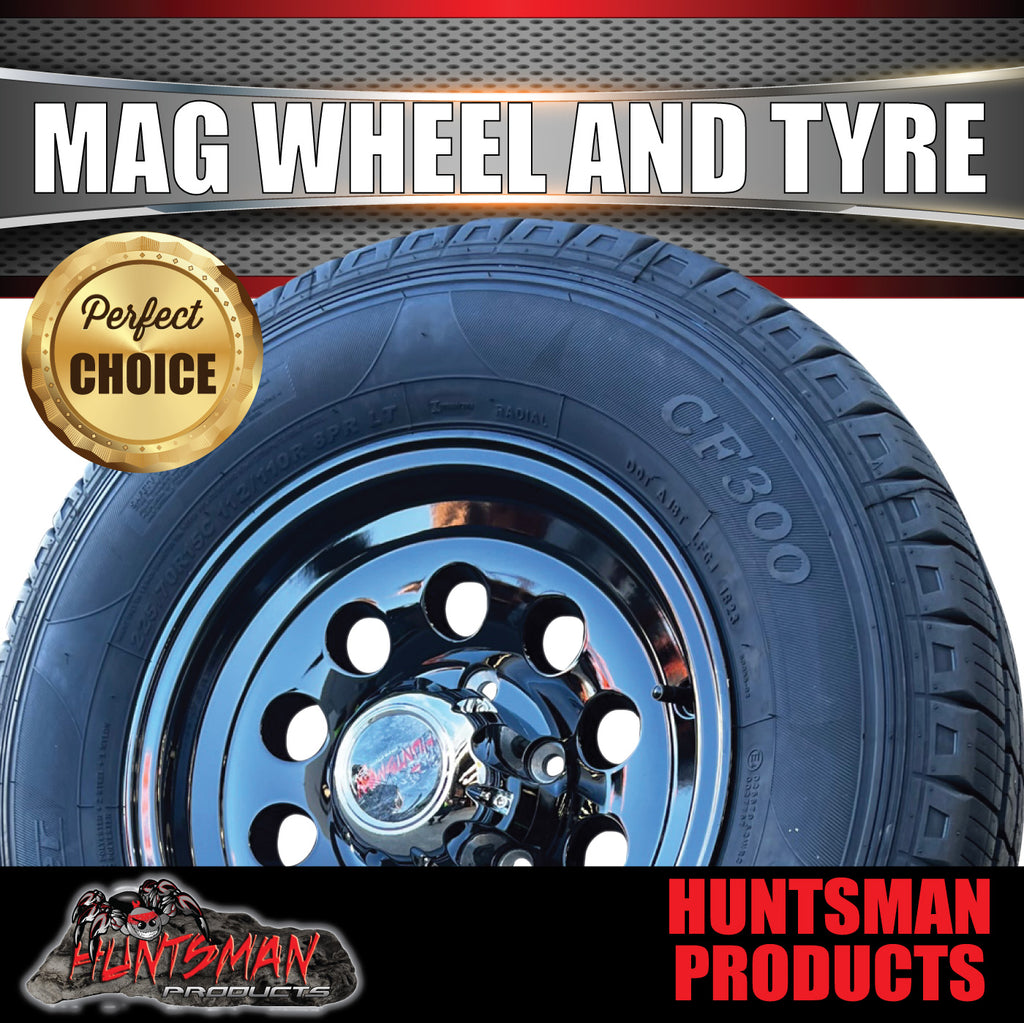 15" 6 Stud Trailer Caravan Baby Mongrel Alloy Mag Wheel Rim & 195R15C Tyre