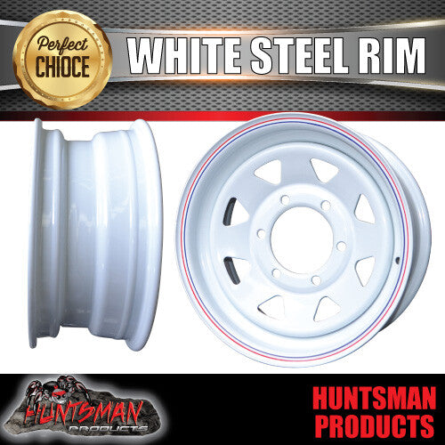 16x6 Trailer Caravan White 6 Stud L/C Sunraysia Steel Wheel Rim 6/139.7 PCD