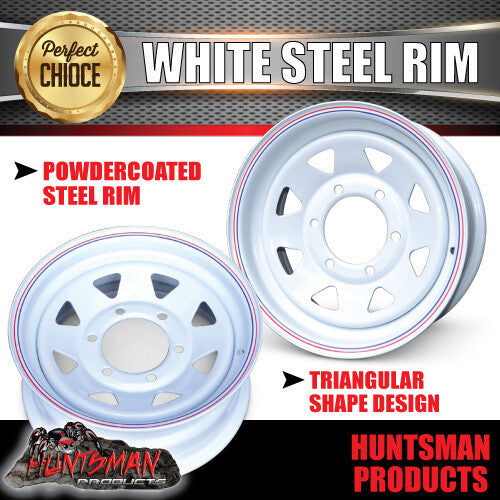 16x6 Trailer Caravan White 6 Stud L/C Sunraysia Steel Wheel Rim 6/139.7 PCD