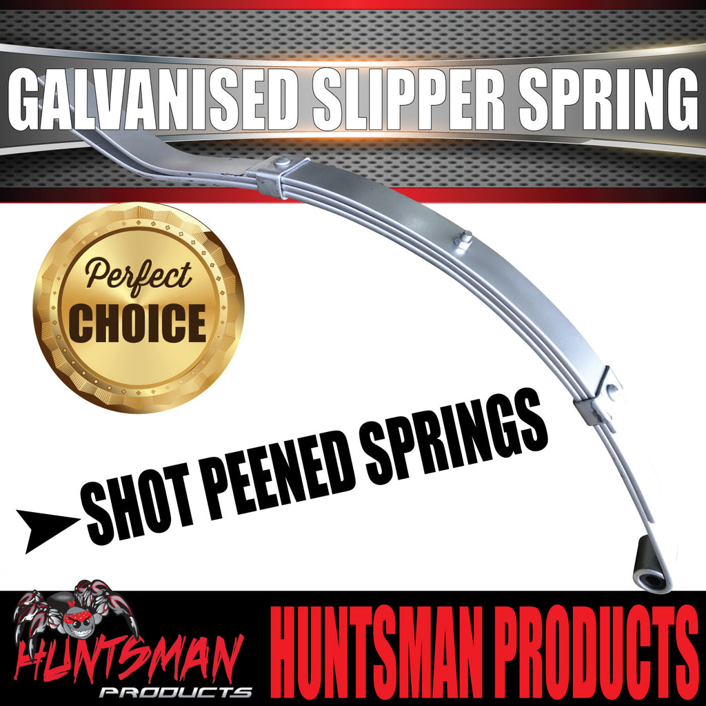 x1 Galvanised Dacromet 3 Leaf 45mm Trailer Eye & Slipper Spring. 350kg Rated each. Shot Peened