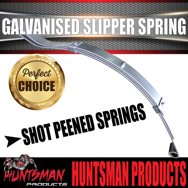 x1 Galvanised Dacromet 3 Leaf 45mm Trailer Eye & Slipper Spring. 350kg Rated each. Shot Peened
