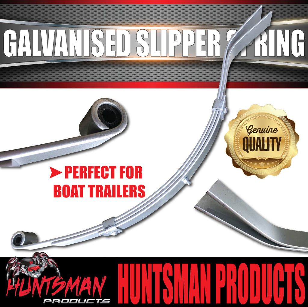 x1 Galvanised Dacromet 3 Leaf 45mm Trailer Eye & Slipper Spring. 350kg Rated each. Shot Peened