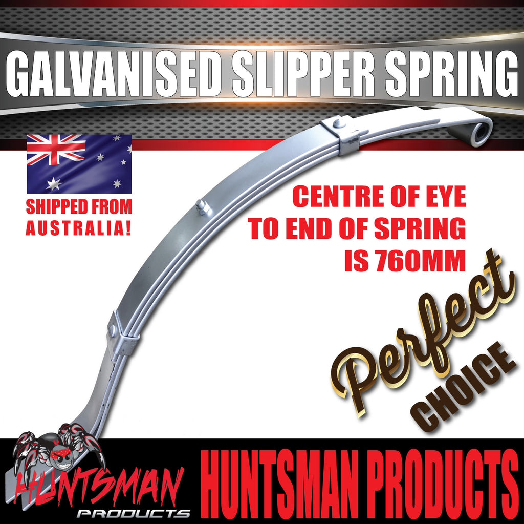 x1 Galvanised Dacromet 3 Leaf 45mm Trailer Eye & Slipper Spring. 350kg Rated each. Shot Peened