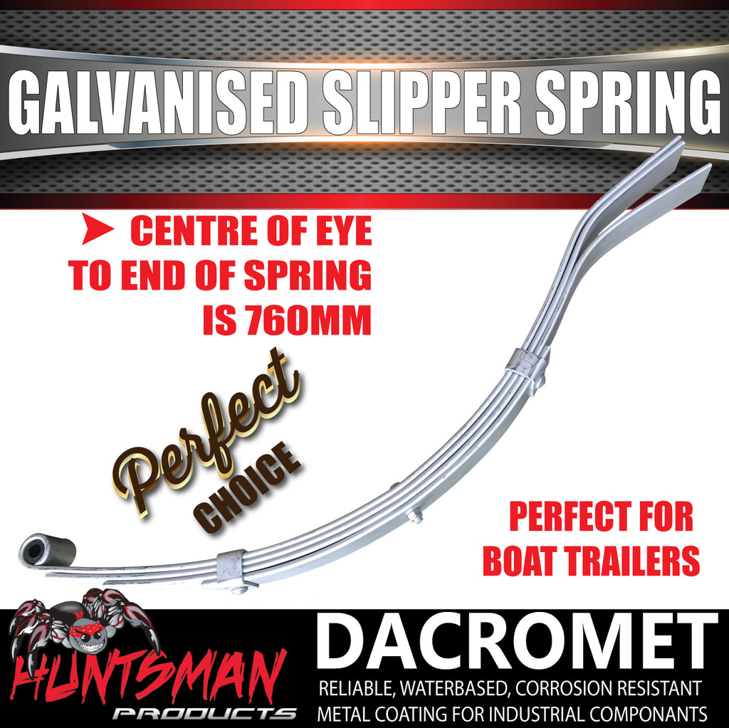 x1 Galvanised Dacromet 4 Leaf 45mm Trailer Eye & Slipper Spring. 450kg Rated each. Shot Peened