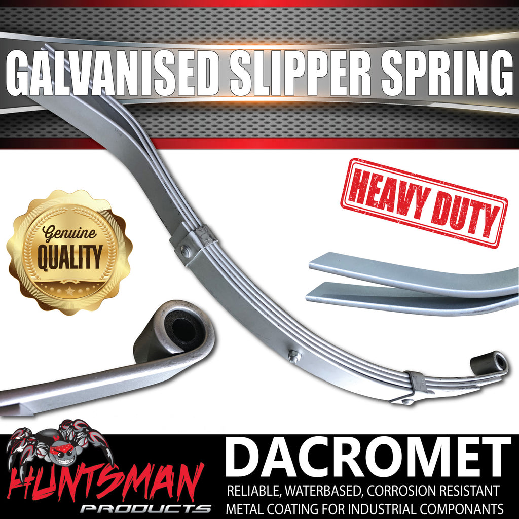x1 Galvanised Dacromet 4 Leaf 45mm Trailer Eye & Slipper Spring. 450kg Rated each. Shot Peened