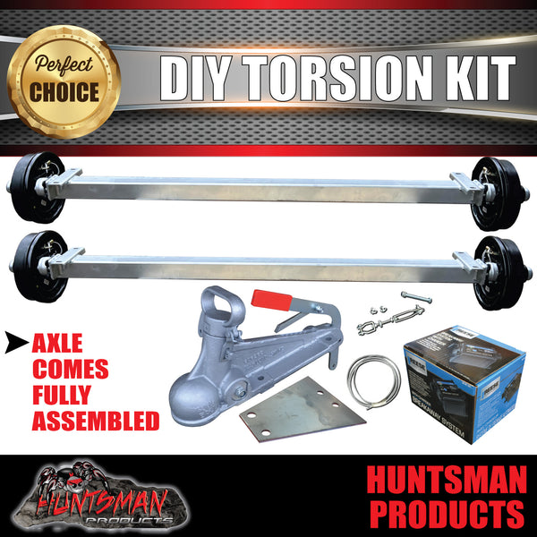 4000Kg Tandem Trailer Caravan Torsion Bar Independent Suspension Kit. 12'' Brakes