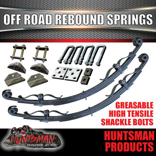 DIY 1300Kg off road trailer kit. off road springs, 45mm 78-96" axles