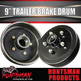 2X 9" 5 Stud Trailer Brake Drums 5 Stud Landcruiser & LM Bearings