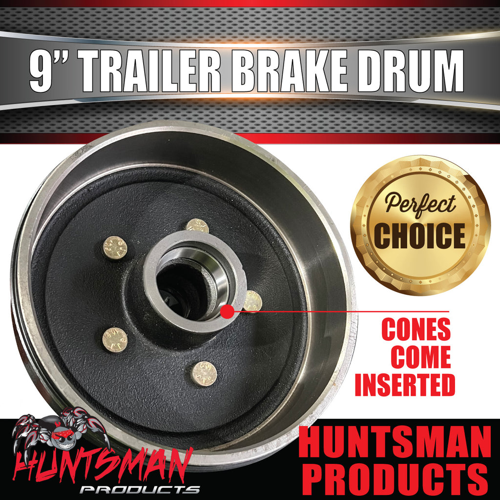 2X 9" Holden HT Trailer Caravan Brake Drums & Slimline Bearings