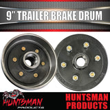 2X Trailer 9" Drums Suit 6 Stud Landcruiser. 6/139.7 PCD & S/L Bearing