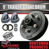 2X Trailer 9" Drums Suit 6 Stud Landcruiser. 6/139.7 PCD & S/L Bearing