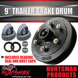 2X 9" Drums 6 Stud Landcruiser Pattern 6/139.7 PCD & LM Bearings