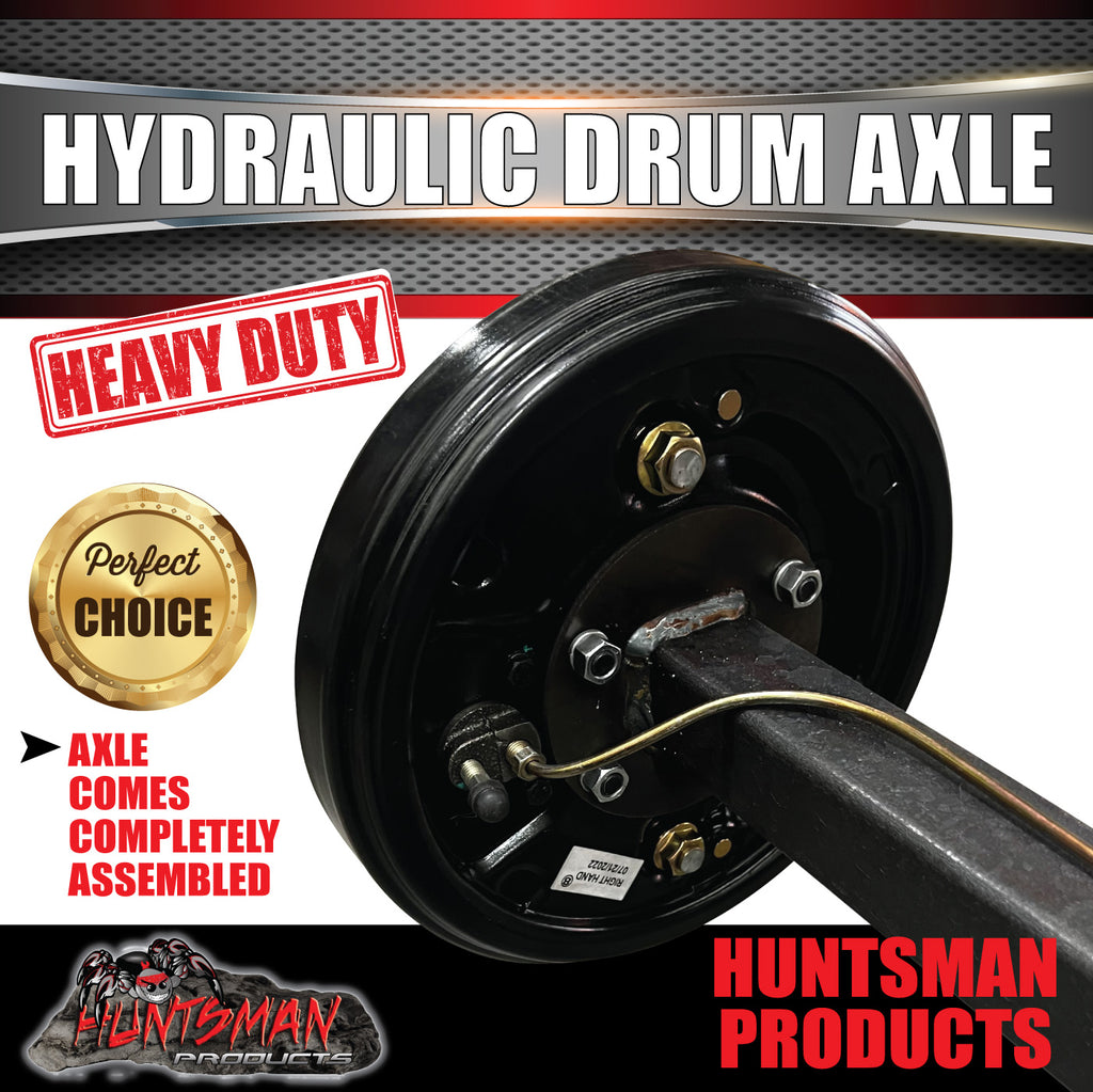 Natural 1400Kg Hydraulic Drum Braked Trailer Caravan 45mm Axle, 78" - 96" Long