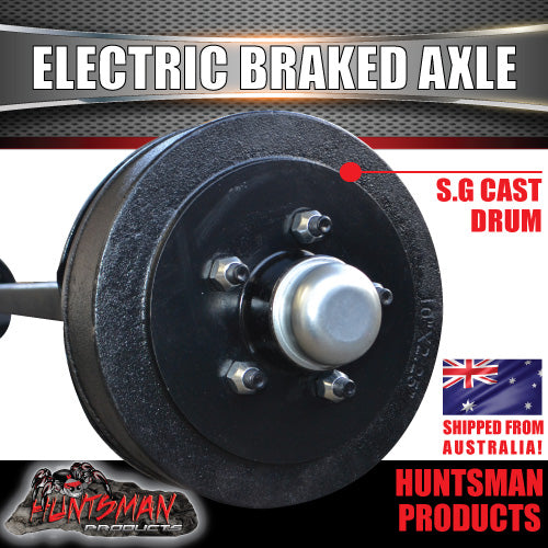 1600Kg Parallel Electric Drum Braked Trailer Caravan Axle. 50mm Square