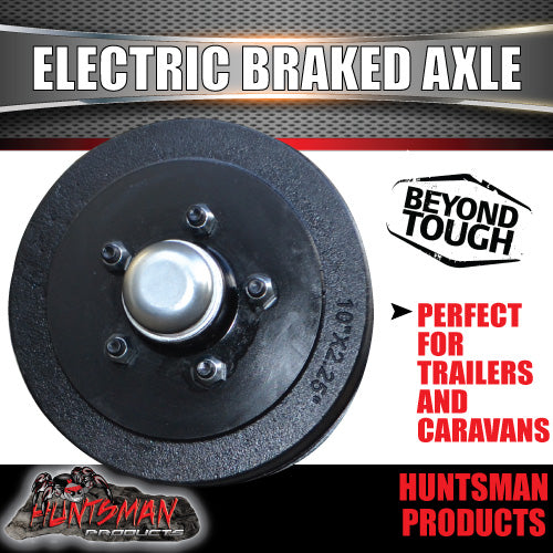 1400Kg 45mm Solid Electric Braked Trailer Caravan Axle + Handbrake Axles 78" -96"