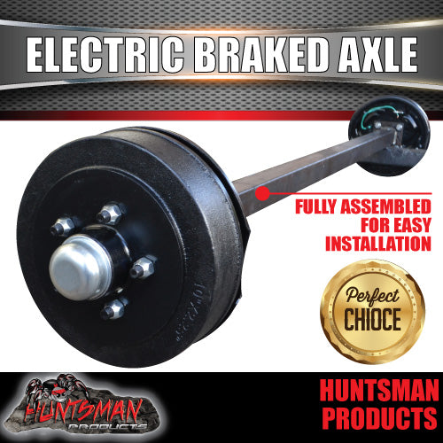 1400Kg 45mm Solid Electric Braked Trailer Caravan Axle + Handbrake Axles 64