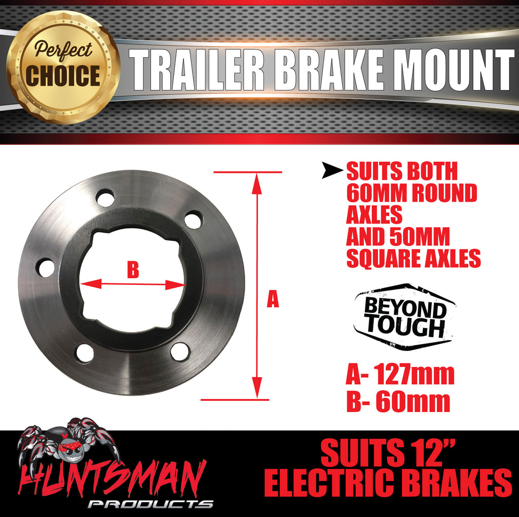 1x Weld Trailer Brake Mount For 12" Electric Brakes For 65mm Round or 50mm Square Axles