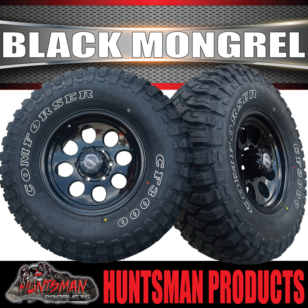 15X8 Black Mongrel Alloy Mag Rim 6/139.7 PCD & 31x10.5R15 Comforser Mud Tyre 31 10.5 15