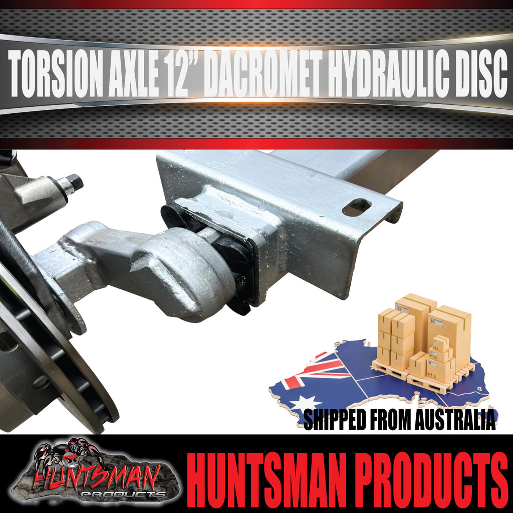 2000Kg Trailer Caravan Ventilated Hydraulic Disc Torsion Bar Axle. L/C Pattern.