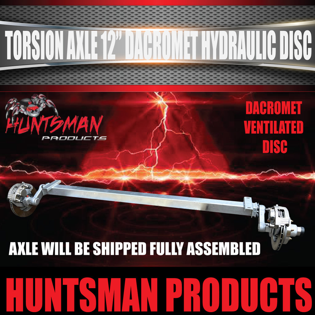 2000Kg Trailer Caravan Ventilated Hydraulic Disc Torsion Bar Axle. L/C Pattern.