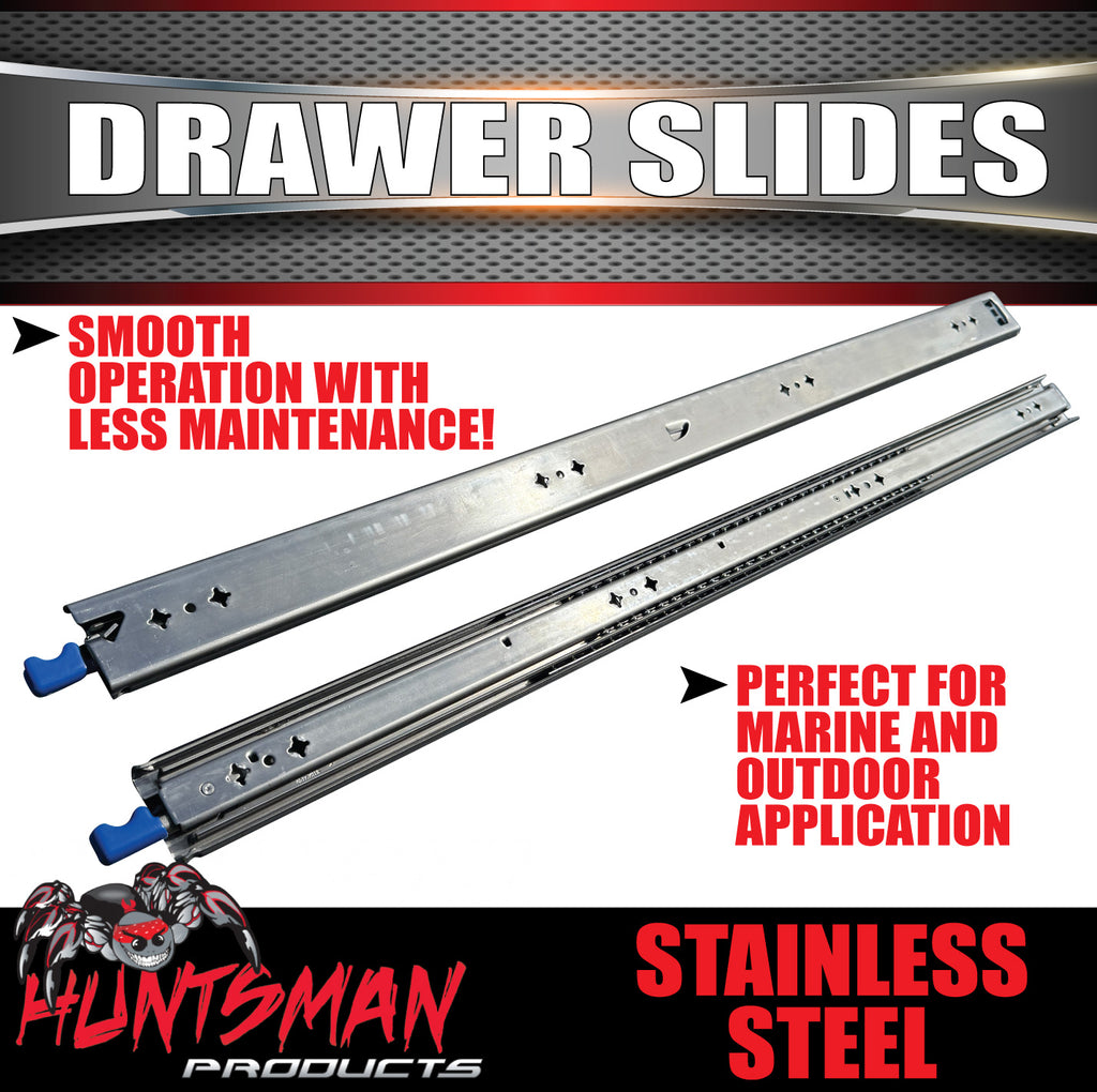 304 Stainless Steel 125Kg 900mm Locking Drawer Slides runners 36" full extension