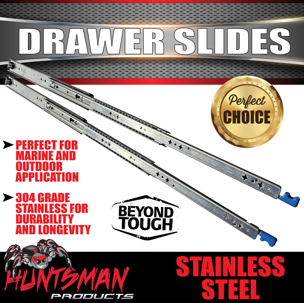 304 Stainless Steel 125Kg 900mm Locking Drawer Slides runners 36" full extension