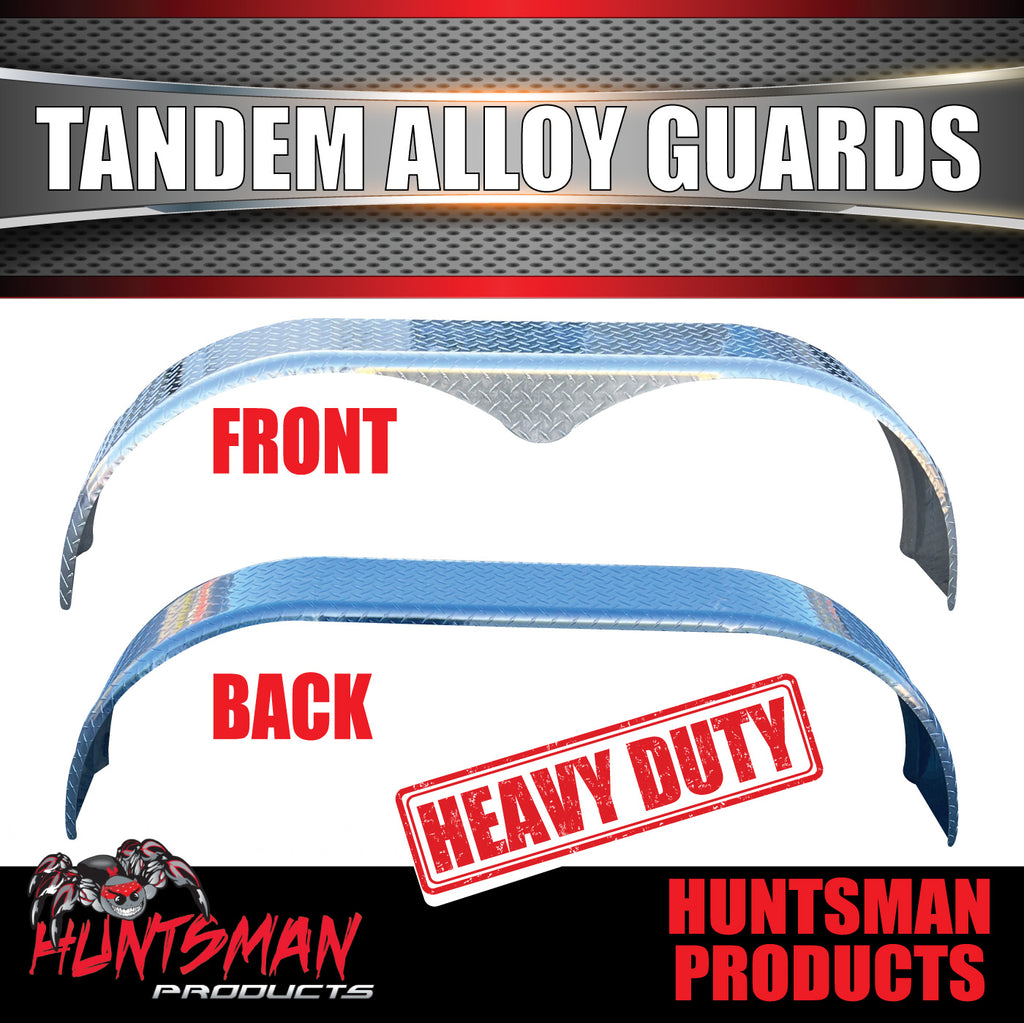 Aluminium Tandem Teardrop Style Trailer Radius Mud Guards 1700mm x  250mm, Propeller Plate finish
