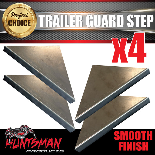 4x Smooth Finish Trailer Caravan Mud Guard Corner Steps To Suit 330mm Wide Guards