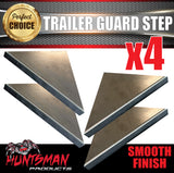 x2 Single Axle Trailer Mudguards & Steps, Smooth Steel 250mm Wide Guards