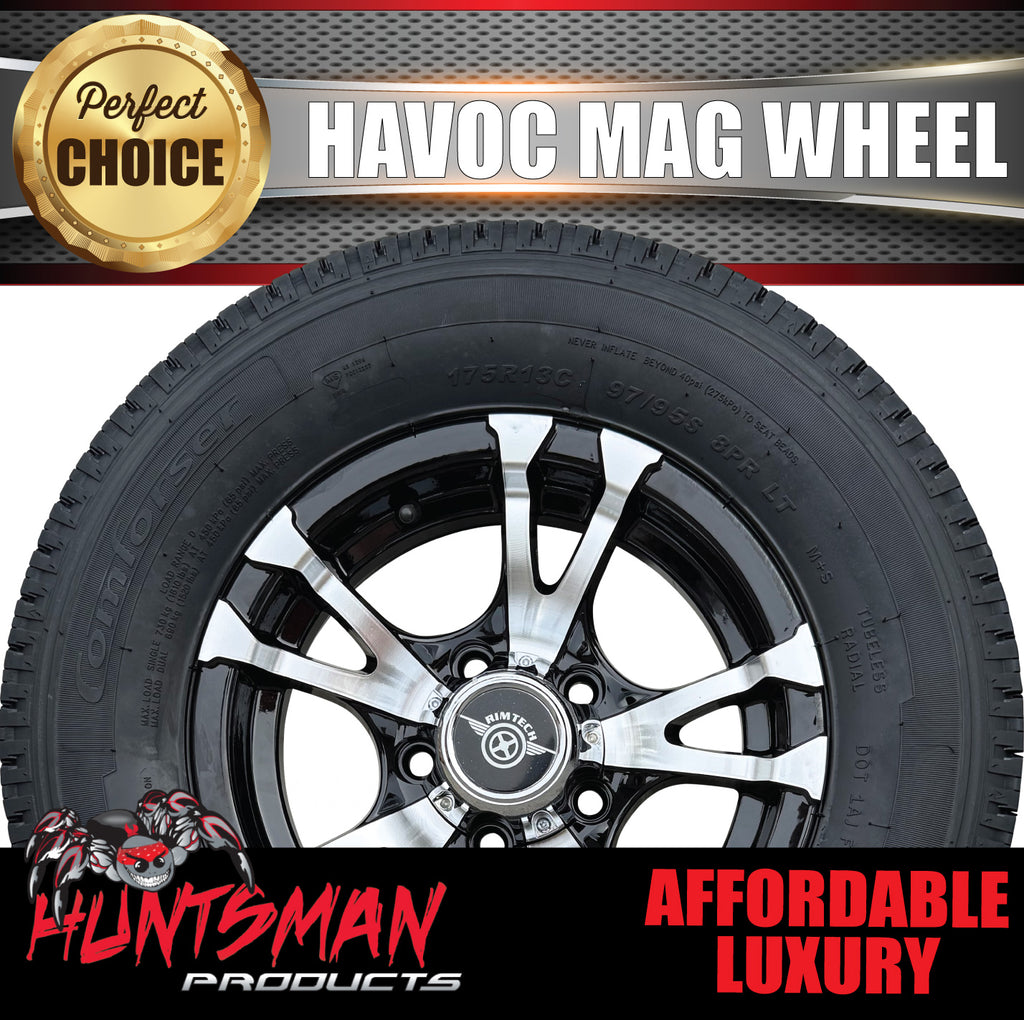 14" Havoc Trailer Caravan Alloy & 185R14C Tyre suits Ford pattern. 185 14