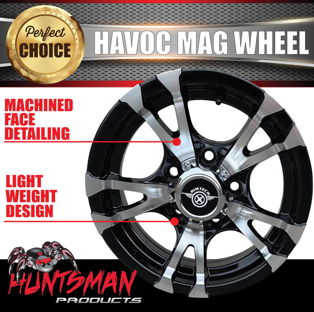 13x5 Caravan Trailer Havoc Alloy Mag Wheel: suits HT Holden pattern