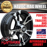 13x5 Caravan Trailer Havoc Alloy Mag Wheel: suits HT Holden pattern