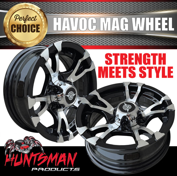 13x5 Caravan Trailer Havoc Alloy Mag Wheel: suits HT Holden pattern
