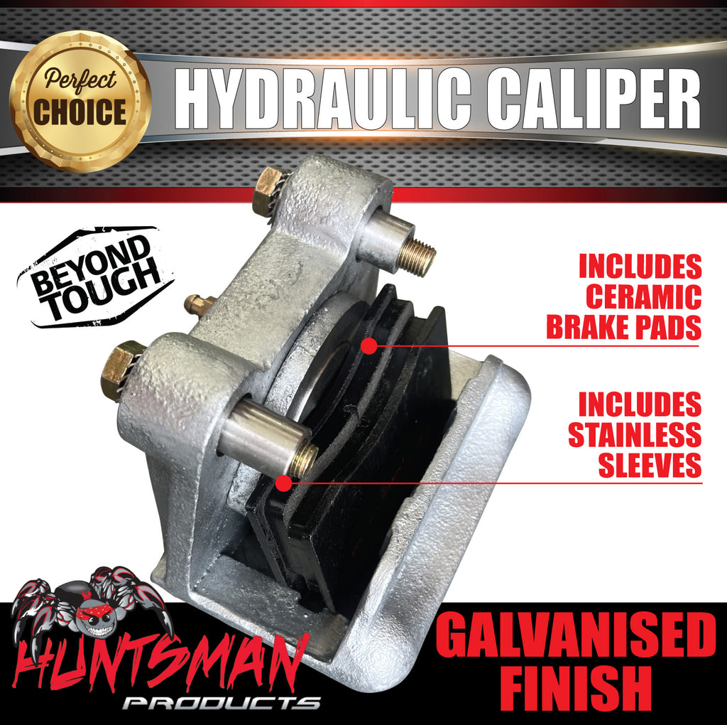 x2 Trailer Caravan Galvanised Hydraulic Disc Brake Calipers With Stainless Pistons