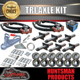 DIY 4500Kg Tri Axle Trailer Caravan Kit. Electric Brakes. Machined Stubs R/Roller