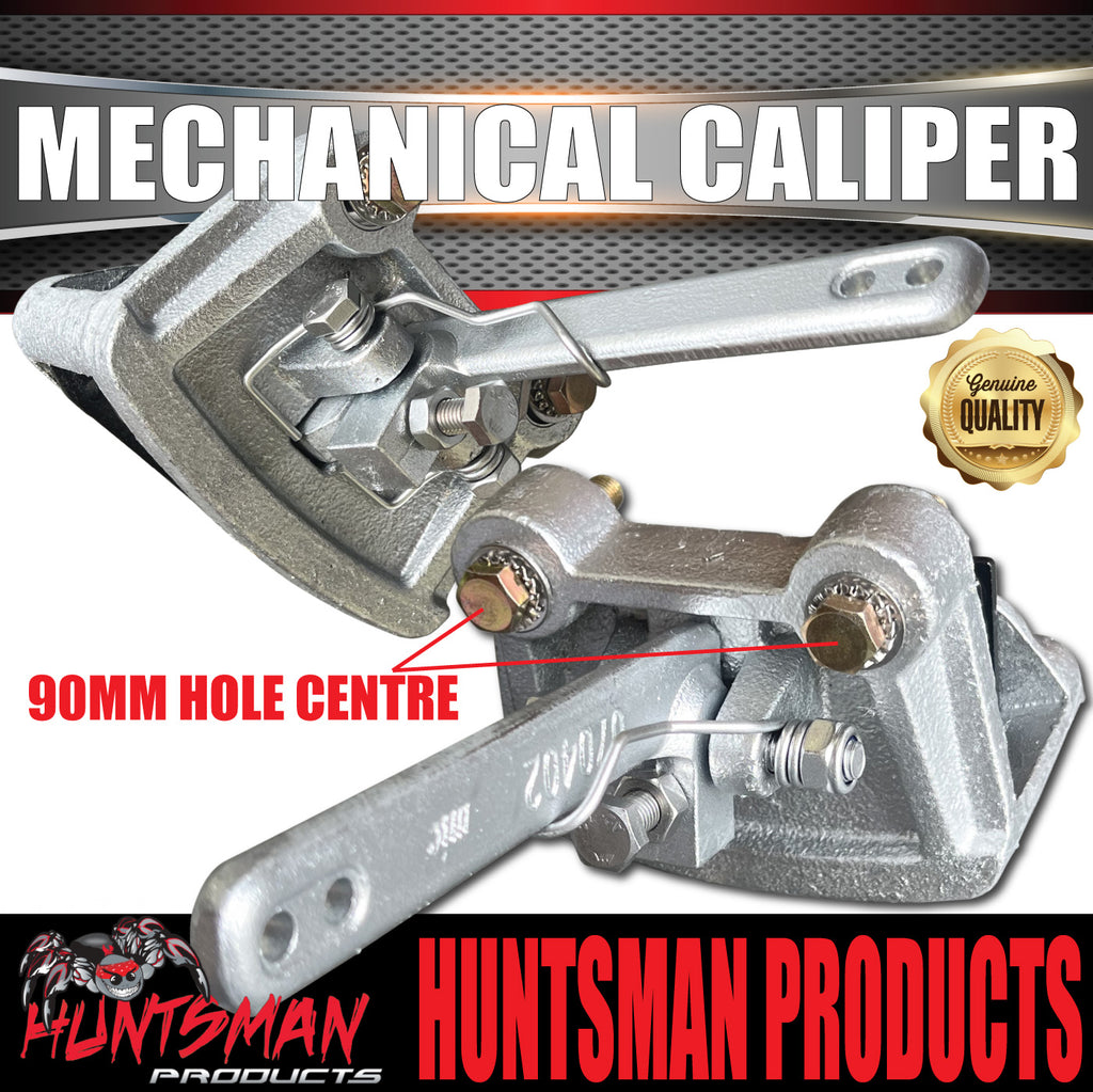 2x Trailer Caravan Galvanised Mechanical Disc Brake Calipers, Bolts & Stainless Sleeves