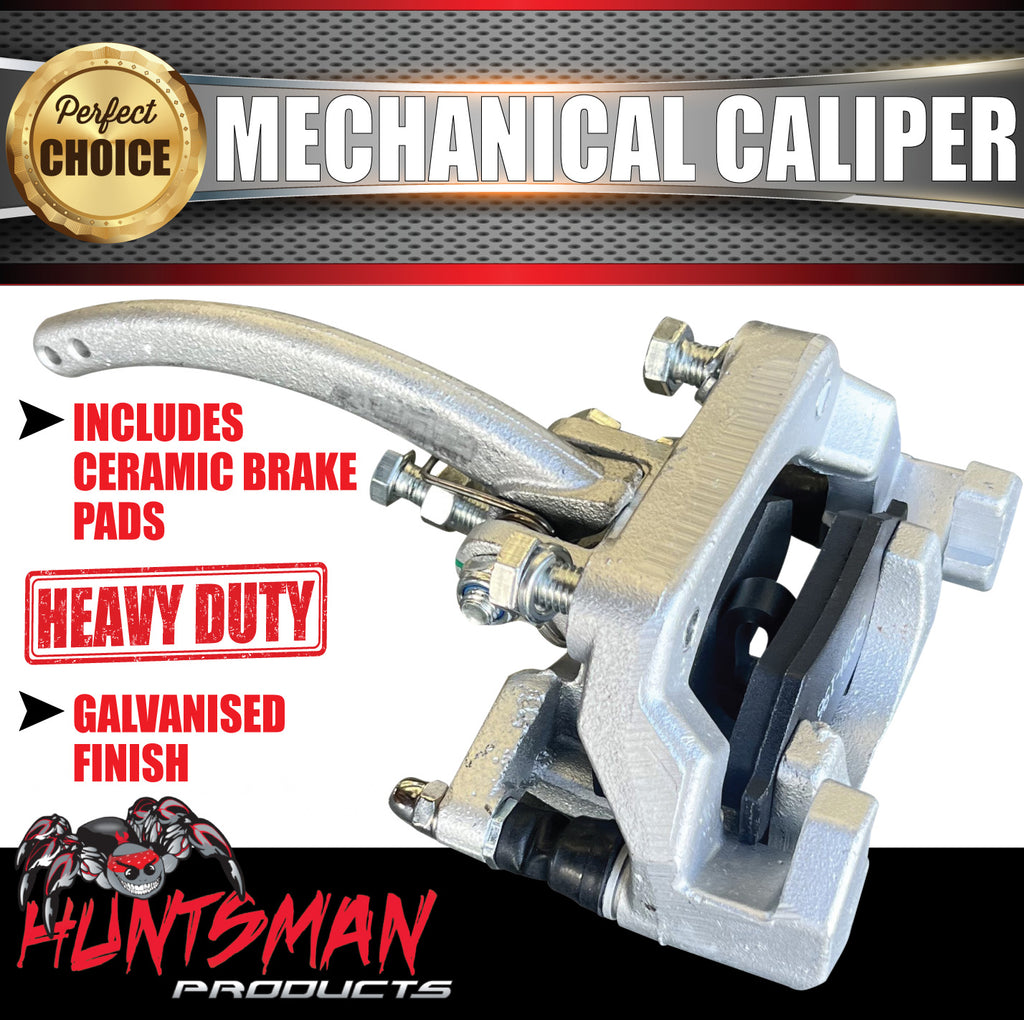 x1 Heavy Duty Trailer Caravan Mechanical Disc Brake Caliper. Alko Style Concealed Pads