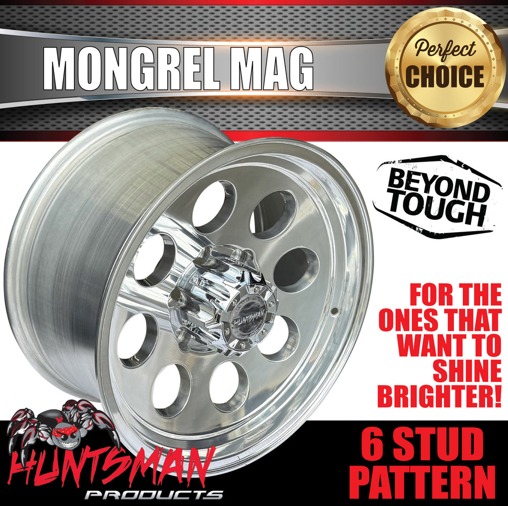 17x9 Mongrel Polished Mag Wheel 0P 4X4 6/139.7 pcd fit Patrol Landcruiser Ranger etc