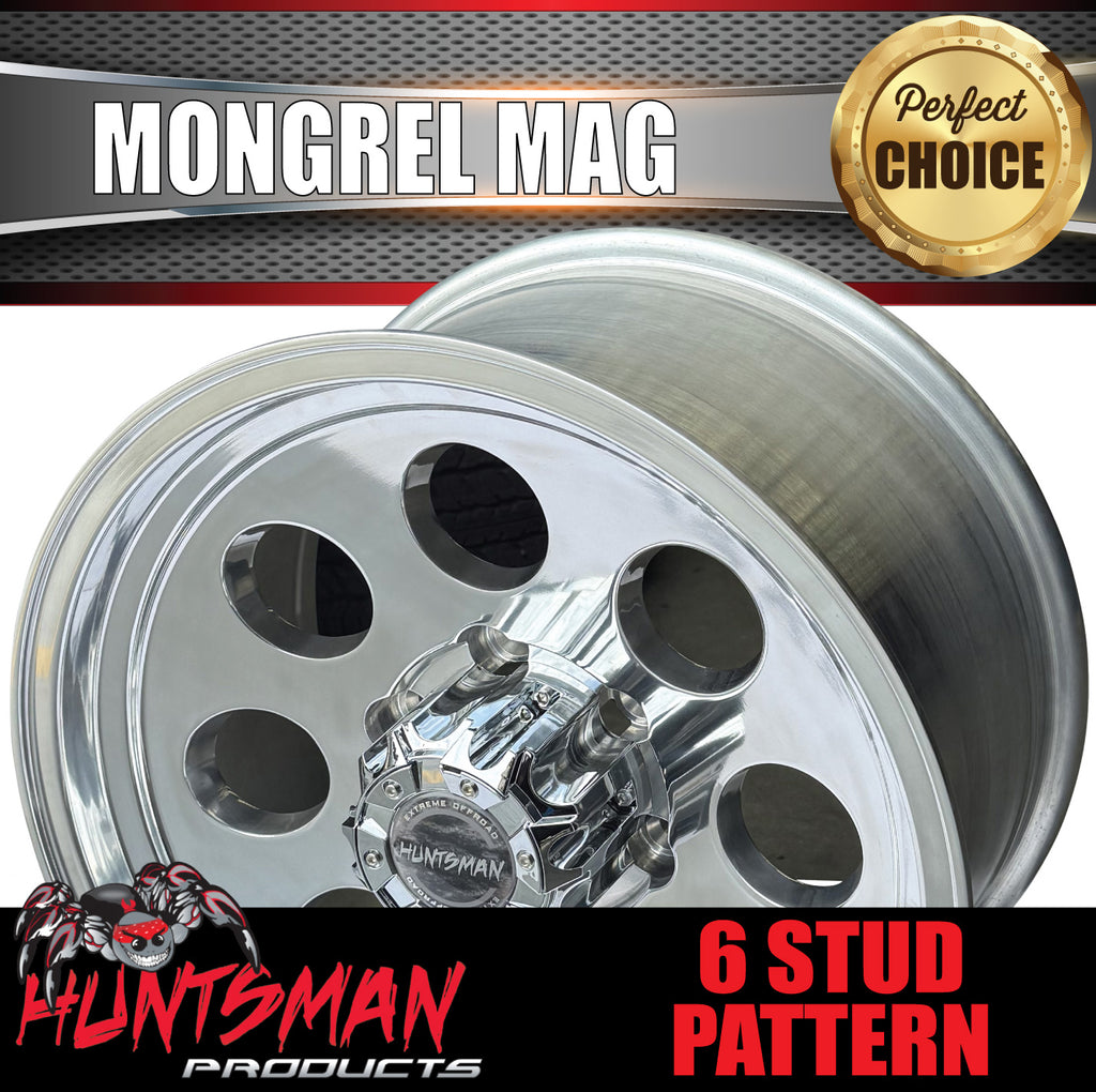 17x9 Mongrel Polished Mag Wheel 0P 4X4 6/139.7 pcd fit Patrol Landcruiser Ranger etc
