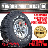 16x8 Polished Mongrel Mag Rim 6/139.7 PCD & 265/75R16 Roadcruza RA7000 X/T Extreme A/T Tyre