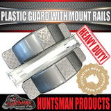 x2 Boat Trailer Slipper Spring Mount Rails + Grey Plastic Guards Suit 13" & 14" Tyres