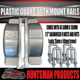 x2 Boat Trailer Slipper Spring Mount Rails + Grey Plastic Guards Suit 13" & 14" Tyres